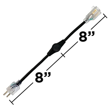 ThermaCord 120v Heat Cable Controller, Weatherproof Outdoor Thermostat, Energy-Saving, Turns Heat Cable On and Off Automatically, UL-Certified, Industrial Grade, Fits Outdoor Outlets, 16” Long