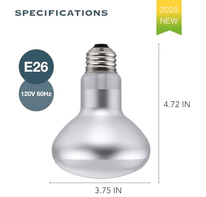 150W Reptile Basking Heat Bulb, 2-Pack UVA Daylight Heat Lamp Bulbs for Bearded Dragons, Turtles, Snakes, Lizards & Amphibians - Provides Infrared Heat Output & Sunlight Simulation Heating Light - style: 150W Daylight