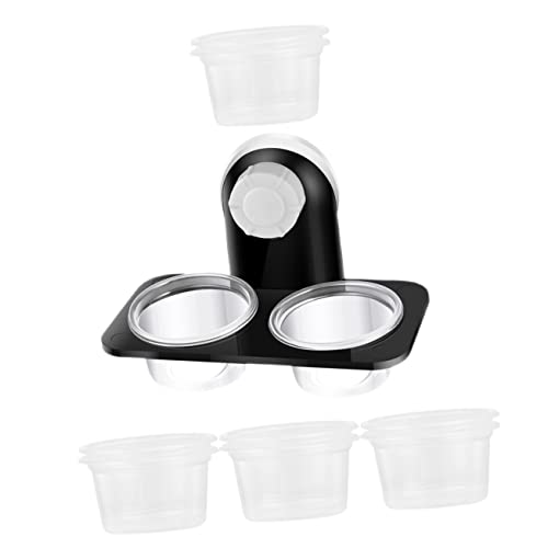 BESPORTBLE 1set Hanging Reptile Food Dishes Suction Cups Dual Compartment Feeder for Tortoise Gecko and Lizard Bowls for Easy Feeding and Hydration