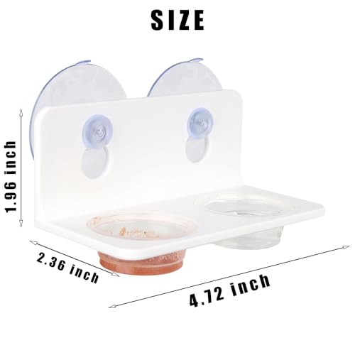 Crested Gecko Feeding Ledge with 10PCS Gecko Food Water Dish - White - color: White