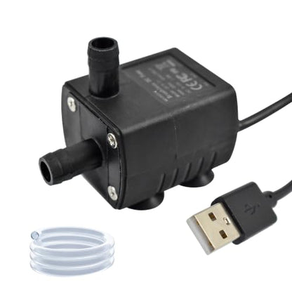 CONQUERALL Submersible DC 5V 2W USB Aquarium Pump with 3.3ft Tube 170L/H 2m Lift for Pet Fountain and DIY Cooling - color: Usb 5v 2w 170l/H 2m Head (Black)
