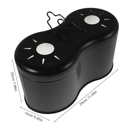 ibasenice Dual Reptile Lamp Fixture with Independent Switches - UVB & Basking Bulb Holder for Glass Terrarium Habitat - No Bulb & Power Cord