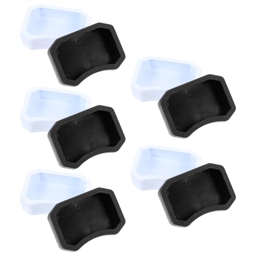 10pcs Reptile Water and Food Bowls Set, Small Lizard Feeding Dish for Geckos, Turtles, and Amphibians, Sturdy Plastic, White and Black, Suitable for Terrariums and Vivariums