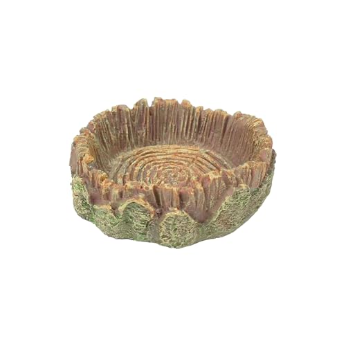 Reptile Feeding Dish, Water Dish Food Bowl,PVC Rock Reptile Feeding Terrarium Corner Bowls for Bearded Dragon Lizard Frog Gecko Tortoise Hermit Crab Snail,Crested Geckos Tank Accessories (B) - color: B