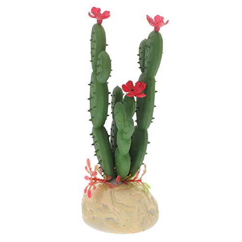 Artificial Plastic Cactus Aquarium Adornment Injection Molded Fish Tank Decor Vivid Simulation Plant for Reptile Habitat and Micro Landscape