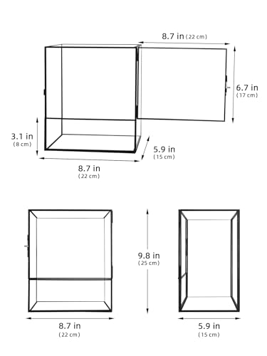 REDHUGO Glass Planter Terrariums with Door, Glass Terrarium Glass Greenhouse, Geometric Plants Terrariums Planter for Moss, Succulent, Indoor Tabletop Centerpiece, Rectangle, Black (Terrarium ONLY) - color: Black