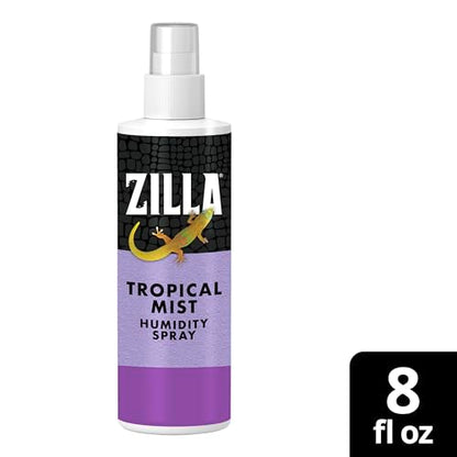 Zilla Tropical Mist Humidity Spray, Ideal for All Tropical Reptiles and Amphibians, Fortified with Aloe Vera - size: 8 Fluid Ounces