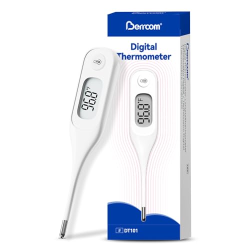 Berrcom Digital Thermometer for Adults and Kids, Medical Thermometer for Fever 10 Second Reading Armpit Thermometers with Fever Alarm - size: DT101