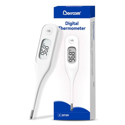 Berrcom Digital Thermometer for Adults and Kids, Medical Thermometer for Fever 10 Second Reading Armpit Thermometers with Fever Alarm - size: DT101