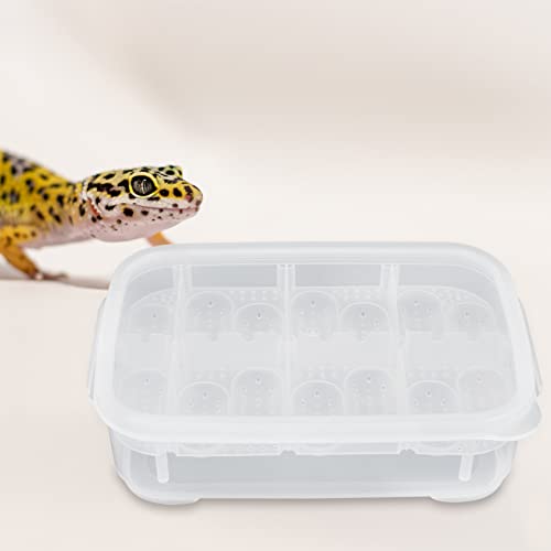 HANABASS Clear Container Clear Container 14 Compartments Eggs Incubation Tray Reptile Hatchery Breeding Box Mini Turtle Incubator Compartments Eggs Incubation Tray Tool White Reptisoil