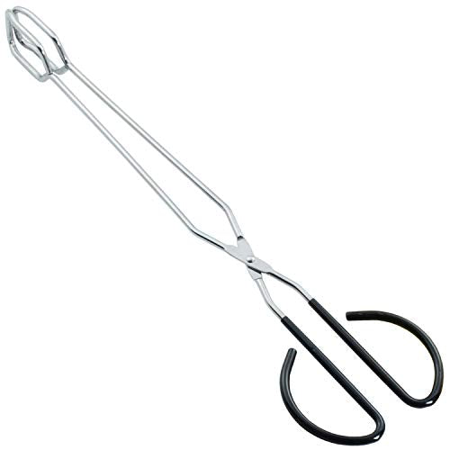 HINMAY Extra Long Scissor Tongs 16-Inch Stainless Steel Barbecue Grilling Tongs - size: 16''