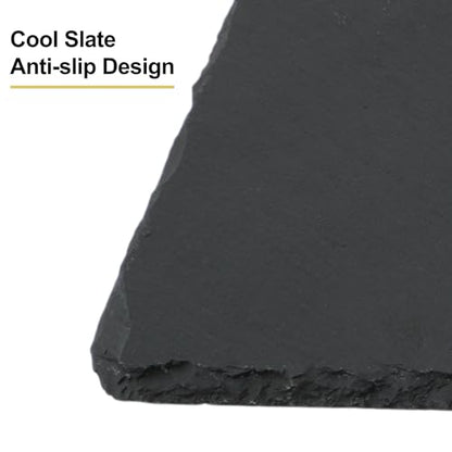 Reptiles Slate Rocks, Basking Surface Reptile Basking Platform, Enhances Climbing Activity, 7.87"x3.94", Black Gray - size: 7.87"x3.94"