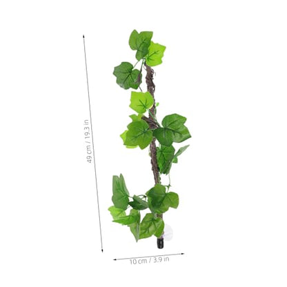 VILLCASE Artificial Jungle Vines Climbing Branch with Suction Cup, Bendable Faux Reptile Habitat Decor for Bearded Dragons, Snakes, Frogs, and Lizards Terrarium
