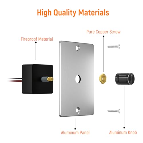 12 Volt PWM LED Dimmer Switch 15A 180W, Push On Off, Rotary Knob Dimming,12V 24V Light Dimmer for RV Boat Truck Camper Van Trailer Light Fixtures, LED Strip Lights (Silver Panel) - color: Silver