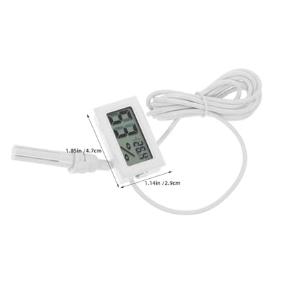 2pcs Embedded Digital Thermometer - Indoor Mini Hygrometer Monitor with External Probe, LCD Celsius Display, for Reptile Terrariums Incubators and Household