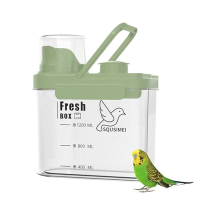 1.7 Qt/1.6 L Bird Seed Storage Container with Lids Airtight Measuring Cup, Bird Seed Dispenser Pet Food Container Are Used to Store Bird Food, Chicken Feed BPA Free (1.6L, Green) - color: 1.6L,/Green