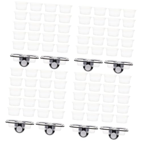 FOMIYES 4sets Reptile Feeder Dish Cup Design Detachable Water and Food Bowls for Lizard and Chameleon Smooth Easy to Clean - color: Blackx4pcs, size: 11.7X6.3X5.7CMx4pcs