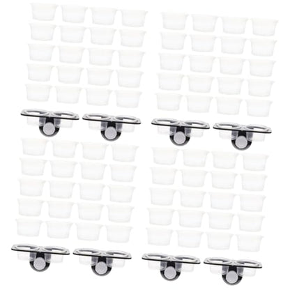FOMIYES 4sets Reptile Feeder Dish Cup Design Detachable Water and Food Bowls for Lizard and Chameleon Smooth Easy to Clean - color: Blackx4pcs, size: 11.7X6.3X5.7CMx4pcs