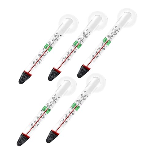 5 Pieces Floating Aquarium Thermometer with Suction Cup Accessories Fahrenheit and Celsius Scale Submersible Thermometer