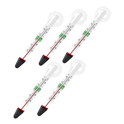 5 Pieces Floating Aquarium Thermometer with Suction Cup Accessories Fahrenheit and Celsius Scale Submersible Thermometer
