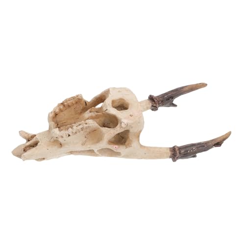 COLLBATH Realistic Resin Reptile Skull Hideout for Turtle Snake Lizard Habitats Spacious Hiding Cave for Bearded Dragons and Frogs Authentic Terrarium Decoration Versatile Fish Tank
