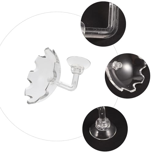 DOITOOL 2pcs Acrylic Shrimp Feeding Basin Fish Feeder Bowl with Suction Cup for Aquarium, Shrimp Food Dish Suitable for Fish and Reptile Tanks