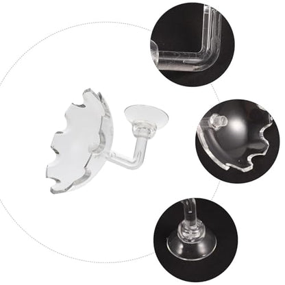 DOITOOL 2pcs Acrylic Shrimp Feeding Basin Fish Feeder Bowl with Suction Cup for Aquarium, Shrimp Food Dish Suitable for Fish and Reptile Tanks