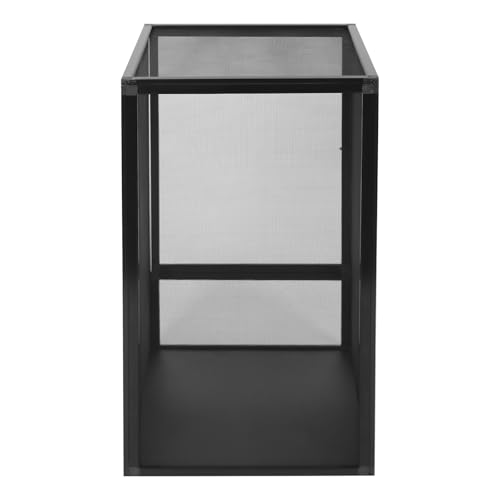 45 Gallon Reptile Terrarium 360° Panoramic Metal Mesh 32" x 18" x 18" Reptile Cage Gecko Tank Chameleon Enclosure with Superior Ventilation, Portable Habitat for Indoor/Outdoor, Easy Feeding