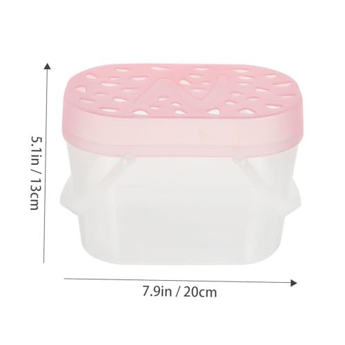 Beaupretty 2pcs Portable Hamster and Reptile Plastic Carriers Medium Size Pink Small Animal Travel Boxes for Hamsters Turtles and Crawling Pets