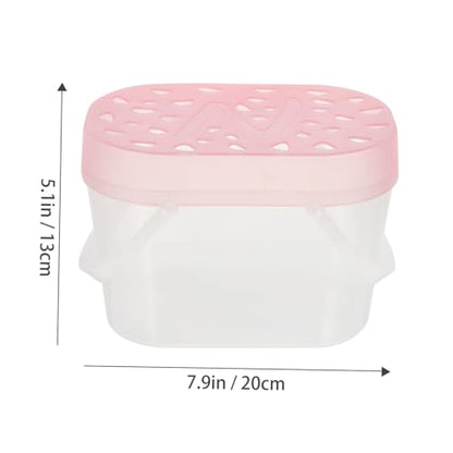 Beaupretty 2pcs Portable Hamster and Reptile Plastic Carriers Medium Size Pink Small Animal Travel Boxes for Hamsters Turtles and Crawling Pets