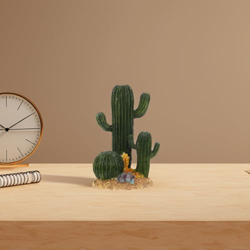 jojofuny Artificial Cactus Terrarium Decor Resin Reptile Plants for Desert Habitat Simulation Landscape for Tortoise and Lizard Enclosure Pet Supplies