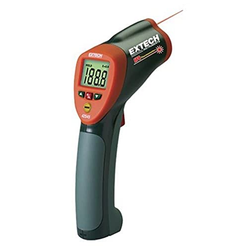 Extech 42545 High Temperature Infrared Thermometer | -58 to 1832F (-50 to 1000C), 50:1 optics, laser pointer, adjustable emissivity, Hi/Lo alarm, 9V - size: 50:1, style: Standard