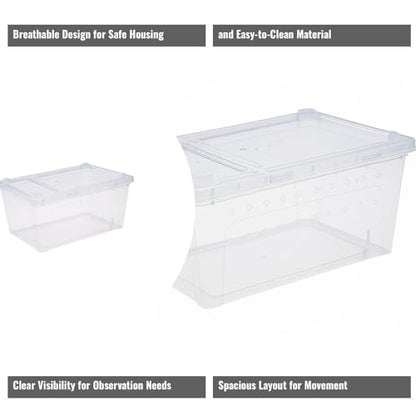 Reptile Terrarium with Ventilation for Small Animal Housing and Habitat - size: 32.5x22x15 cm