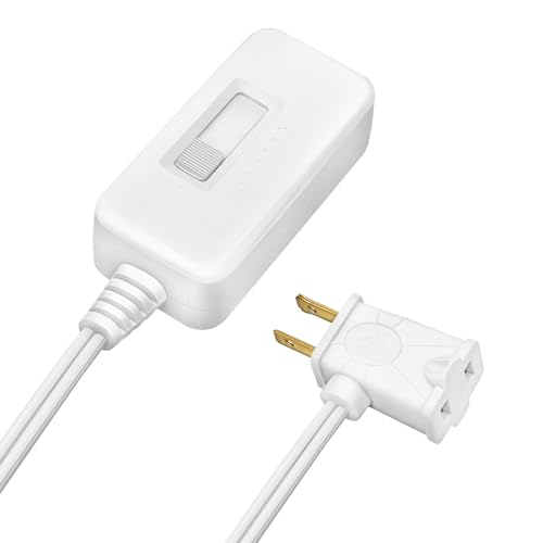DiCUNO Table-Top Plug in Lamp Dimmer Switch for Table/Floor Lamps, UL Listed, Slide Control, Works with 100 Watt Dimmable LED/CFL and 300 Watt Incandescent/Halogen,3.3ft Cord, White, 1-Pack - color: White, size: 1-Pack