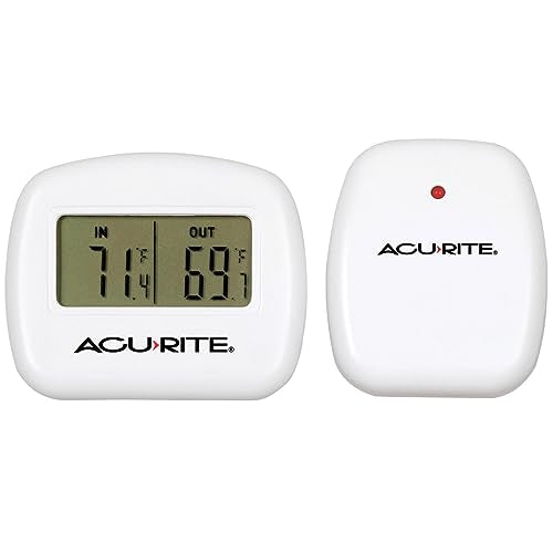 AcuRite Wireless Indoor/Outdoor Thermometer, Temperature, 0.4, White - color: White