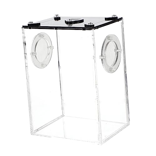 Toyvian Transparent Reptile Box Acrylic Lizard Tank Portable Breeding Container Lightweight Terrarium for Gecko Chameleon Spider Scorpion Pet Habitat with Full View and Spacious Design