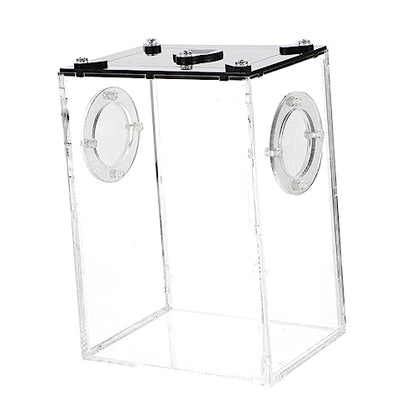Toyvian Transparent Reptile Box Acrylic Lizard Tank Portable Breeding Container Lightweight Terrarium for Gecko Chameleon Spider Scorpion Pet Habitat with Full View and Spacious Design