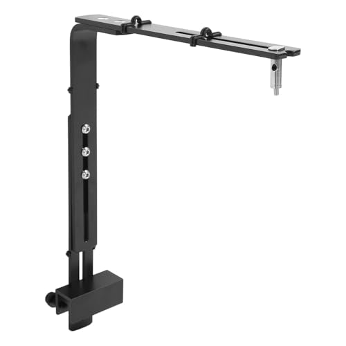 Zopsc Lamp Stand for Fish Tank, Aluminum Alloy Adjustable Height Reptile Light Stand High Stability for Aquariums (Black) - color: Black