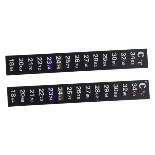 Cabilock 2Pcs Aquarium Thermometer Sticker Easy Stick Thermometer Strip for Fish Tanks Safe Material Temperature Range for Aquariums and Reptiles