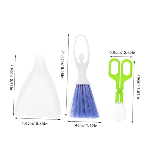 Kisangel 3pcs Broom Dustpan Set Reptile Supplies Litter Scoop Handheld Broom for Pet Waste Cleaning