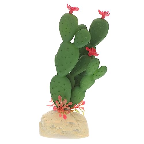 ORFOFE Plastic Artificial Cactus Plant Simulation Aquarium Decor Vivid Reptile Terrarium Ornament for Fish Tank Landscape