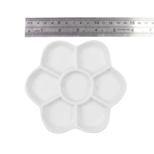 5.12" Hermit Crab Ceramic Food Dish,7 Compartments Ceramic Anti-Turning Food & Water Bowl for Hermit Crab Tarantula Snail - size: 5 inch