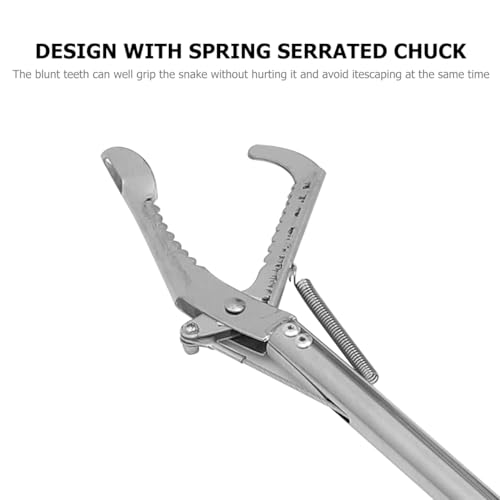 Totority Stainless Steel Snake Grabber, 30-Inch Folding Capture Clamp with Lock, Lightweight and Multi-Functional for Home Use, Silver