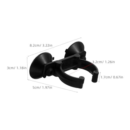 10pcs Aquarium Suction Cups with Clips - Thermometer Holder - Black Heater Clamps for Light Tubes Plant Fish Reptile Tank Decoration
