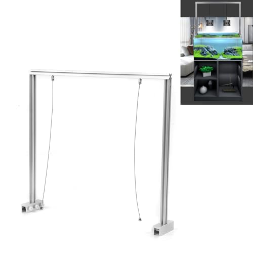 Reptile Lamp Stand, Adjustable Aluminium Alloy Hanging Lamp Holder for Turtle Tank Fish Tank, Reptile Light Bracket with Reinforced Base for Aquariums up to 19mm Glass