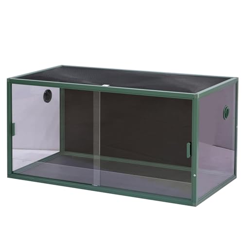 GarveeLife 120 gal Bearded Dragon Tank 4 x2 x2 Reptile Terrarium Enclosure with Sliding Glass Doors, Snake Enclosure Heavy Duty Top Screen Ventilation, Easy to Assemble Green - color: Green