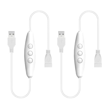 USB Dimmer Switch 2 Pack, 10-Level PWM Dimming with Memory Function for 5V LED Strips, Desk Lamps, Neon Sign and RV (5Volt 2A Max, Stepless 10%-100%)