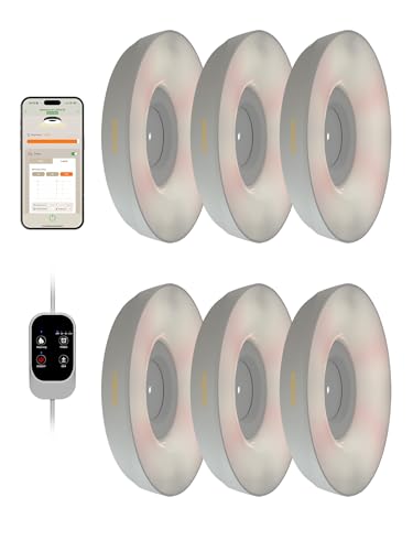 GLOWRIUM Grow Lights for Indoor Plants,48W Smart Full Spectrum LED Grow Light, Auto Timer and Stepless Dimming,Plant Assistant with Watering Reminder,Modular Design (White, 6 PCS) - color: White, size: 6 PCS