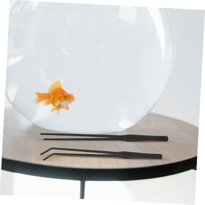 4pcs Precision Fish Tank Tweezers Stainless Steel Long Handle Tongs for Aquatic Plant Care Reptile Feeding