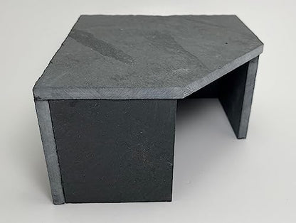 TheFrogHouse Slate Stone Reptile Hide 6x6x3.5 Bottomless Natural Cave Decor